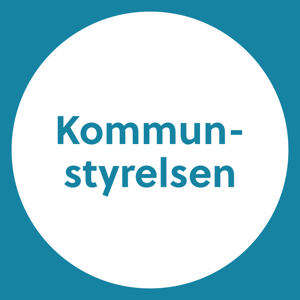 Grön bild med ordet kommunstyrelsen