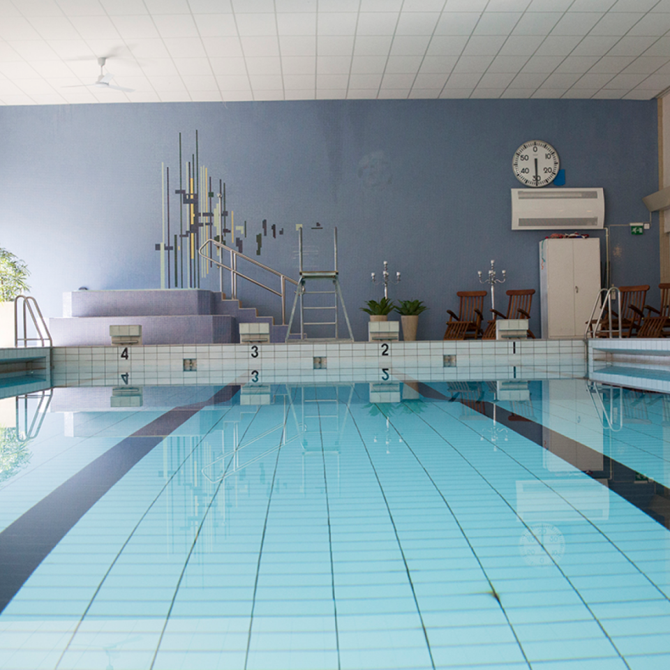 Stora bassängen i simhallen, Norsjö.