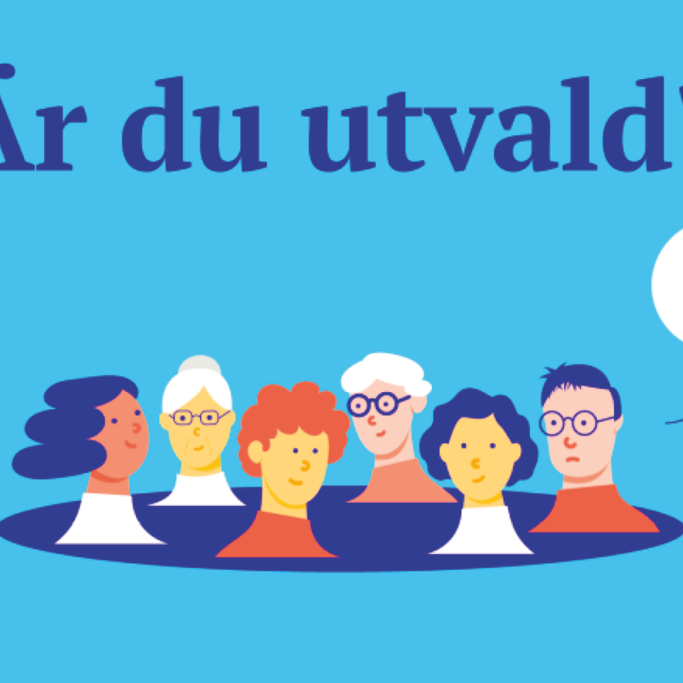 Illustrerad bild med människors huvuden