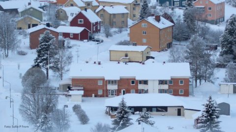 Bäckgården i vinterskrud.