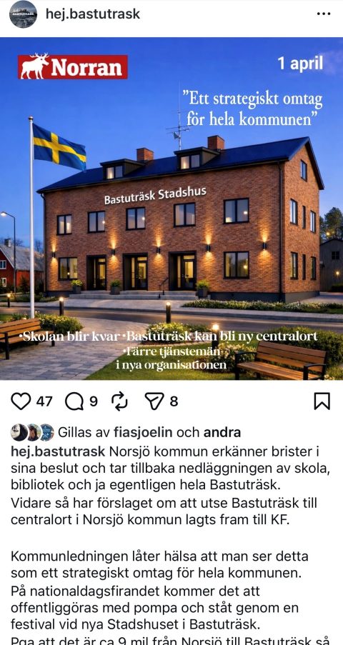 Skärmdump från instagram