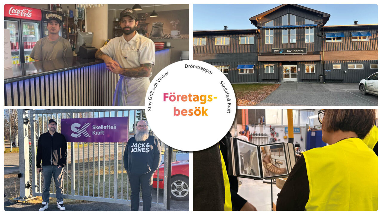 Collage med bilder från företagsbesök