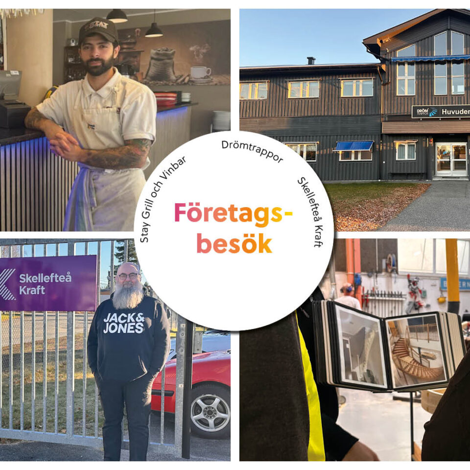 Collage med bilder från företagsbesök
